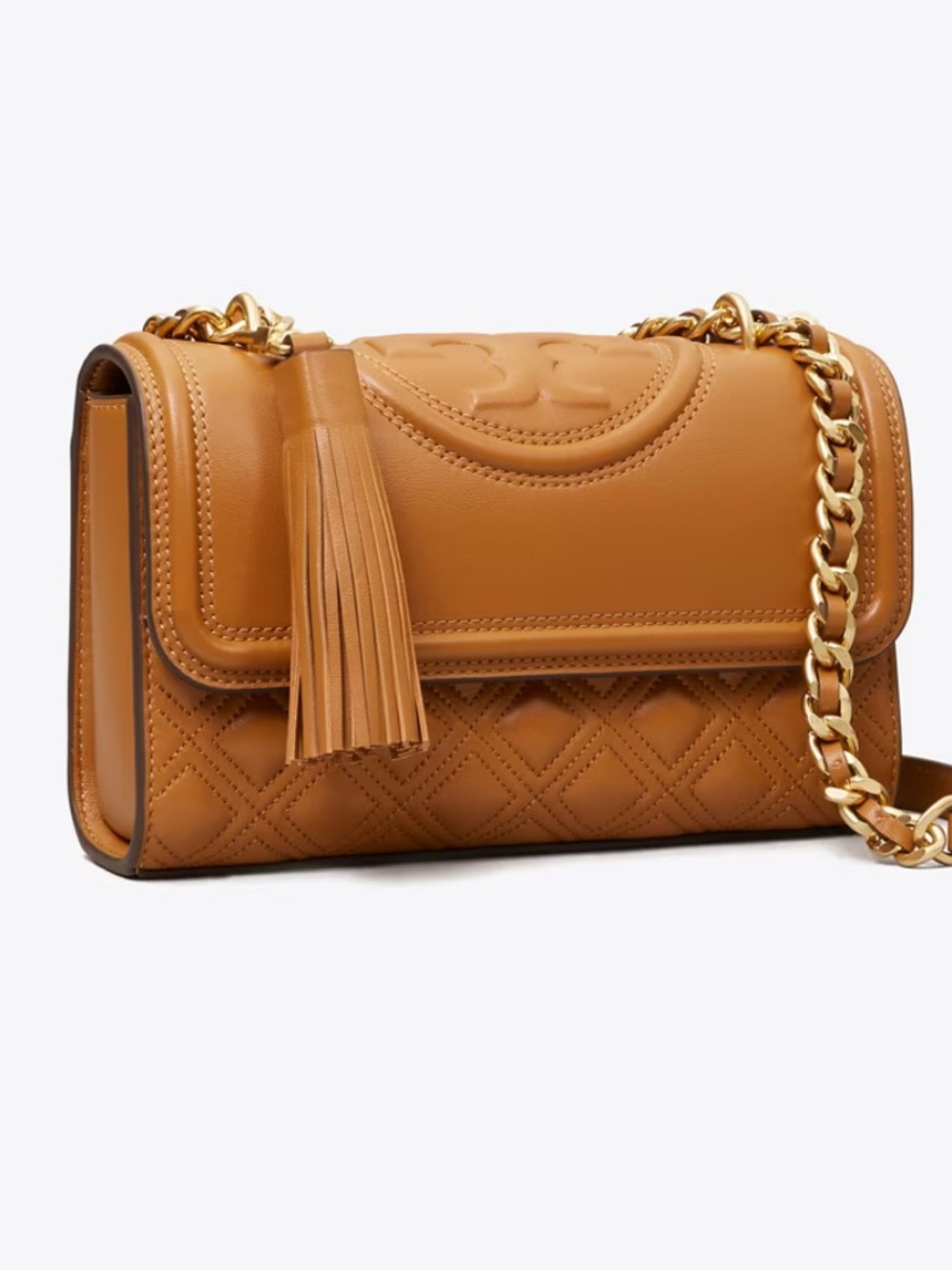NWT🧡Tory Burch Small Fleming Shoulder Bag Convertible Chain Kobicha Brown 75576 - Picture 5 of 8